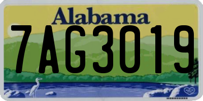 AL license plate 7AG3019