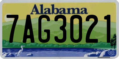 AL license plate 7AG3021