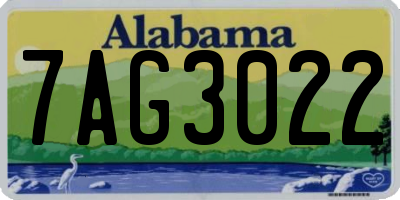 AL license plate 7AG3022