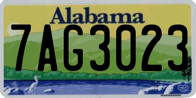AL license plate 7AG3023