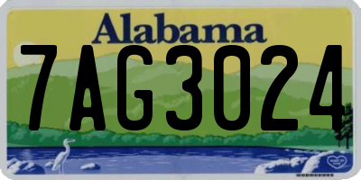 AL license plate 7AG3024