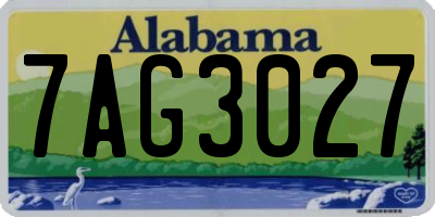 AL license plate 7AG3027