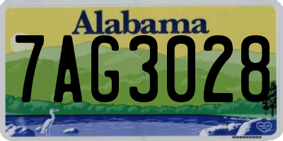 AL license plate 7AG3028