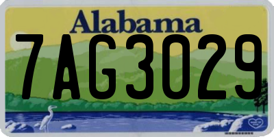 AL license plate 7AG3029