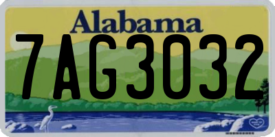 AL license plate 7AG3032