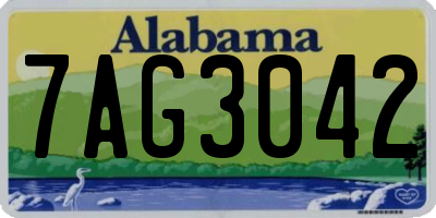 AL license plate 7AG3042