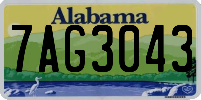 AL license plate 7AG3043