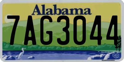 AL license plate 7AG3044