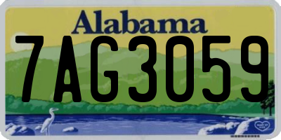 AL license plate 7AG3059