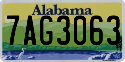 AL license plate 7AG3063