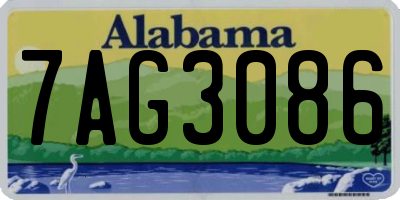 AL license plate 7AG3086