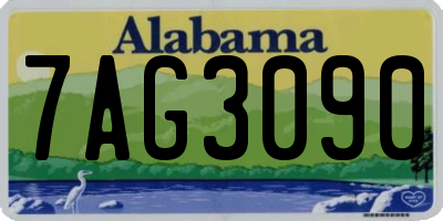 AL license plate 7AG3090