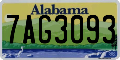 AL license plate 7AG3093