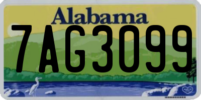 AL license plate 7AG3099