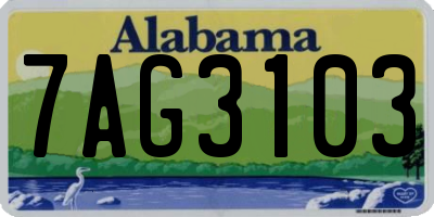 AL license plate 7AG3103