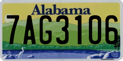 AL license plate 7AG3106