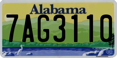 AL license plate 7AG3110