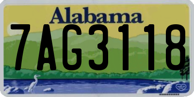 AL license plate 7AG3118
