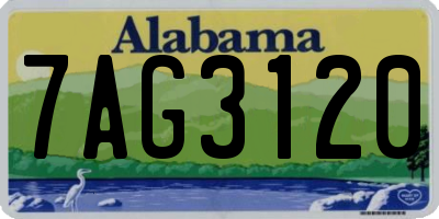 AL license plate 7AG3120