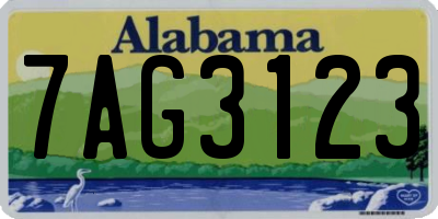 AL license plate 7AG3123