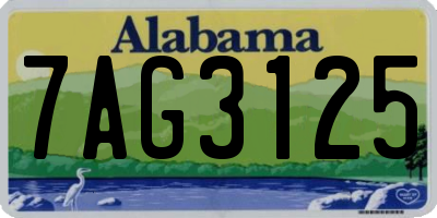 AL license plate 7AG3125