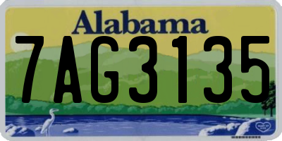 AL license plate 7AG3135