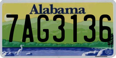 AL license plate 7AG3136