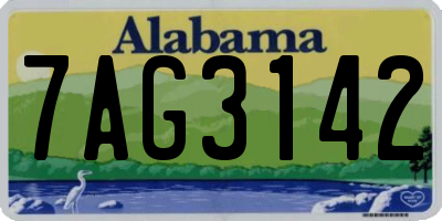 AL license plate 7AG3142