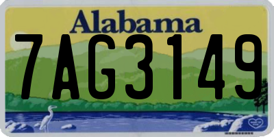 AL license plate 7AG3149