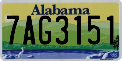 AL license plate 7AG3151