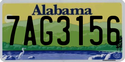 AL license plate 7AG3156