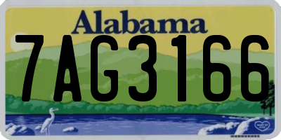 AL license plate 7AG3166