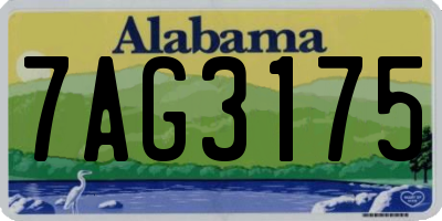 AL license plate 7AG3175