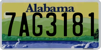 AL license plate 7AG3181