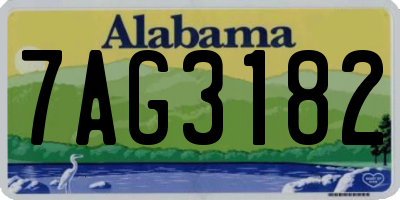 AL license plate 7AG3182