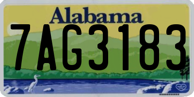 AL license plate 7AG3183