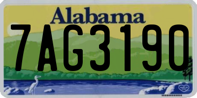AL license plate 7AG3190