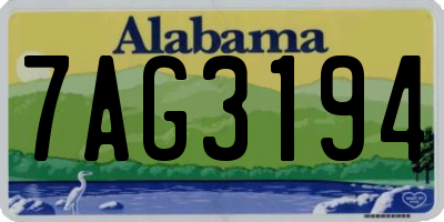 AL license plate 7AG3194