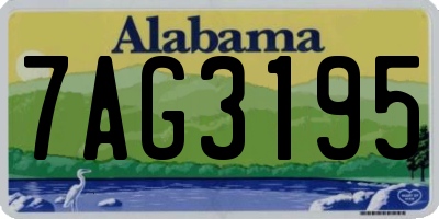 AL license plate 7AG3195