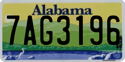 AL license plate 7AG3196