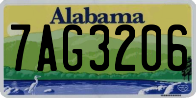 AL license plate 7AG3206