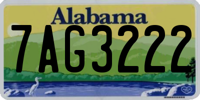AL license plate 7AG3222