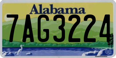 AL license plate 7AG3224