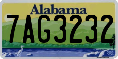 AL license plate 7AG3232