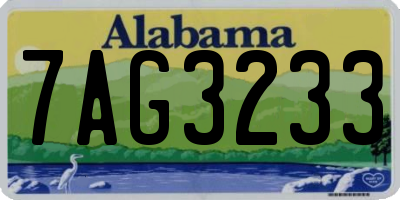 AL license plate 7AG3233