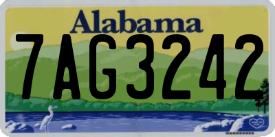 AL license plate 7AG3242