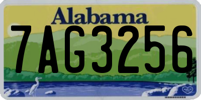 AL license plate 7AG3256