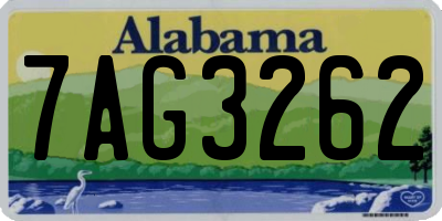 AL license plate 7AG3262