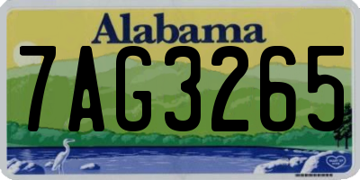 AL license plate 7AG3265