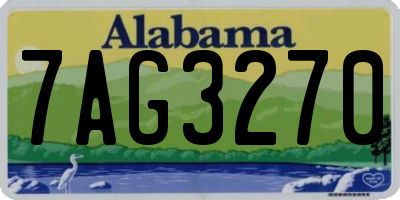 AL license plate 7AG3270